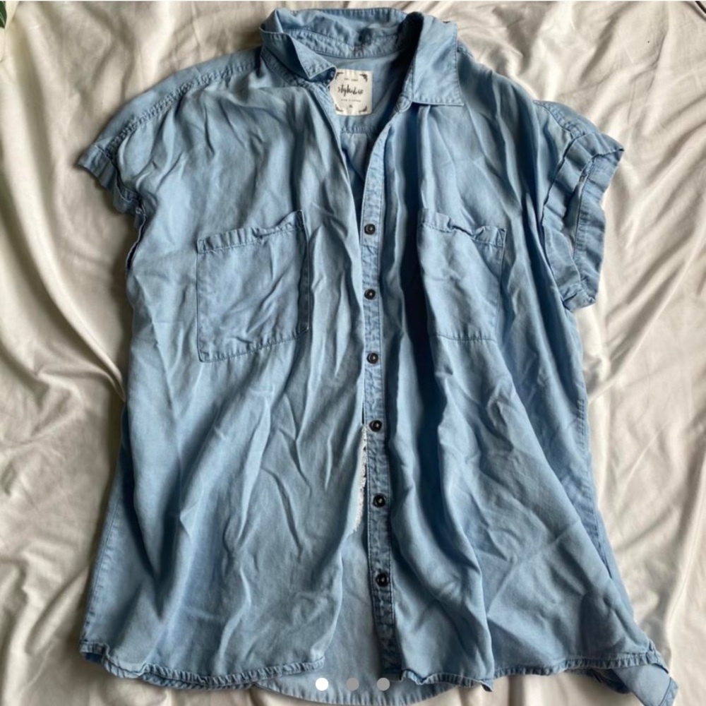 Short Sleeved Jean Button Up